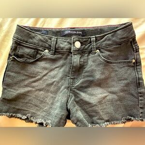 Calvin Klein black denim mid rise shorts